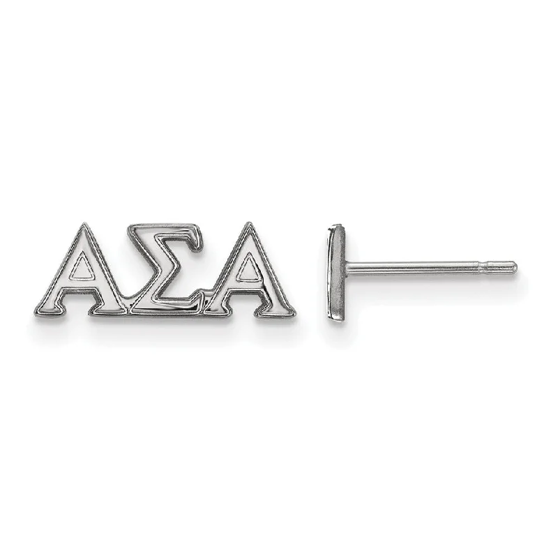 personalized earrings for women -Sterling Silver Alpha Sigma Alpha XS Greek Post Earrings