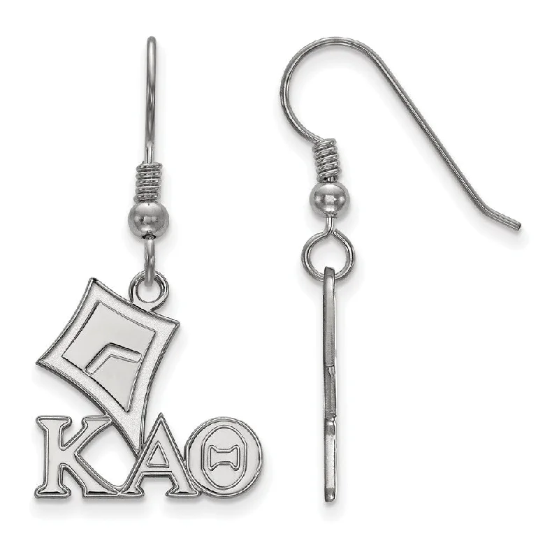 pearl drop earrings for women -Sterling Silver Kappa Alpha Theta Small Dangle Earrings