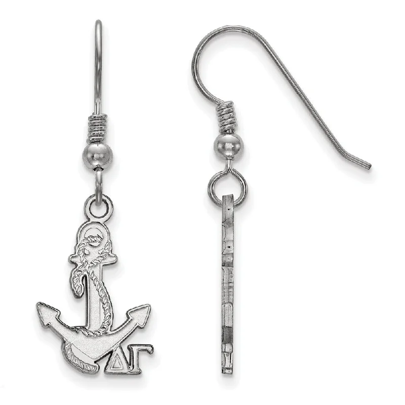 celestial star earrings for women -Sterling Silver Delta Gamma Small Dangle Earrings