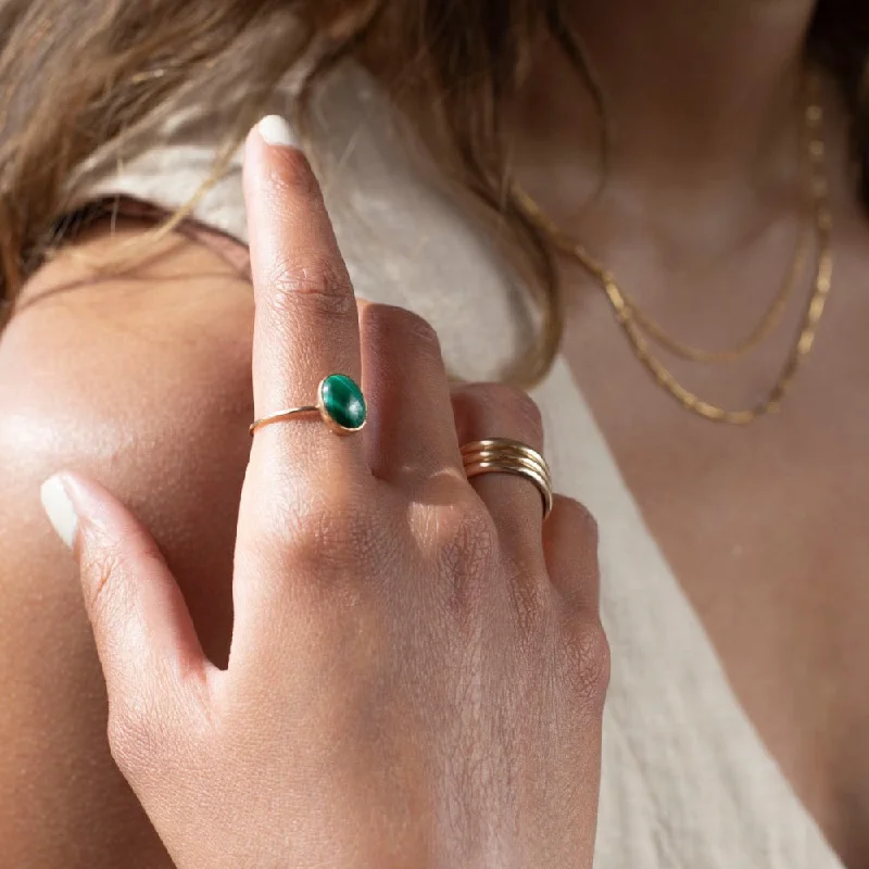 sun and moon rings for women -Malachite Ring | Wholesale