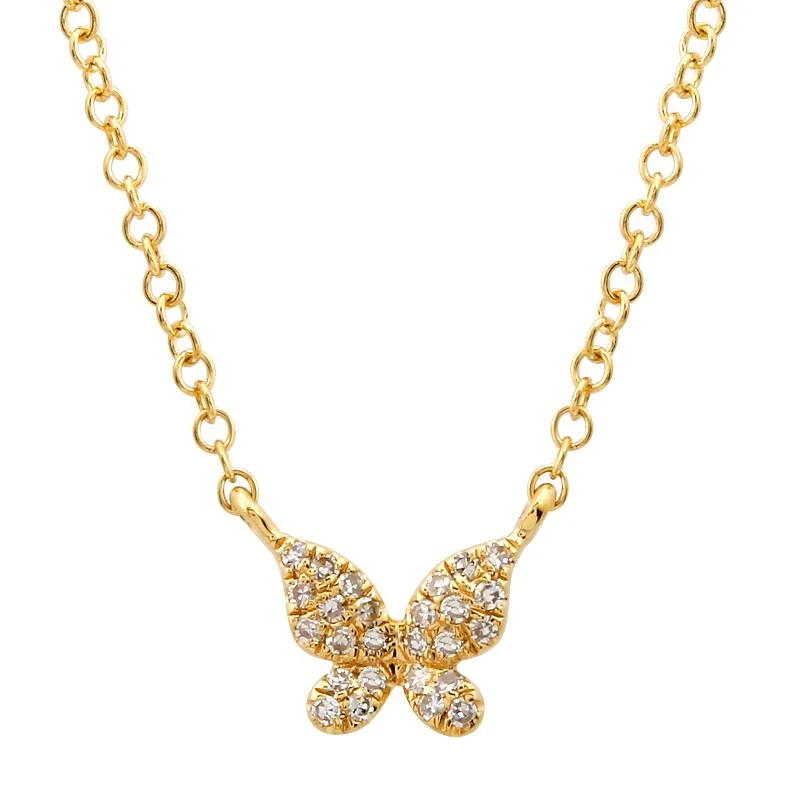 engraved necklaces for women -SAMMIE DIAMOND BUTTERFLY NECKLACE