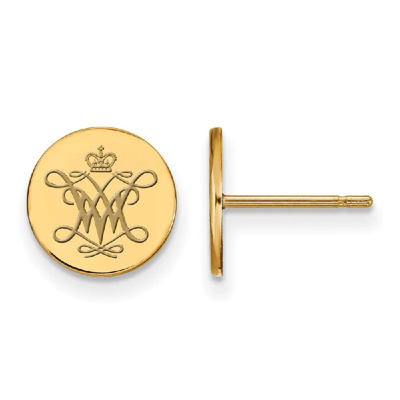 cubic zirconia stud earrings for women -14k Gold Plated Silver William and Mary Enamel Disc Earrings