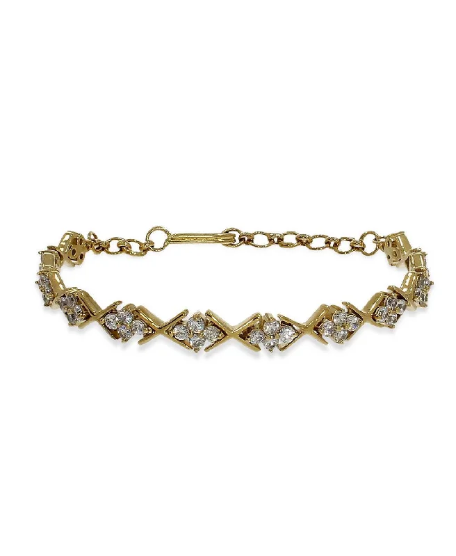 wedding bracelets for women -Trendy Stone Studded Silver Bracelet