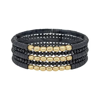 oversized statement bracelets -Meghan Browne Joy Bracelet - Black