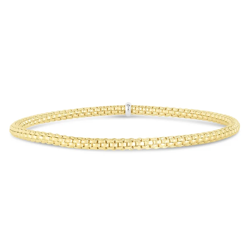 modern geometric bracelets for women -14K Gold Popcorn Stretch 3mm Bracelet