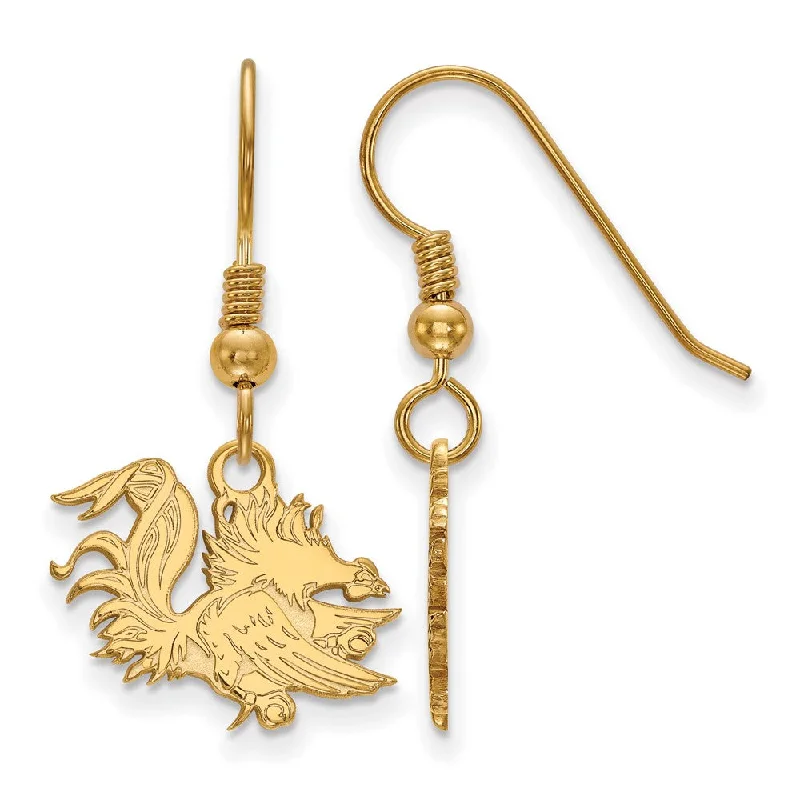 aesthetic earrings for women -14k Gold Plated Silver U of South Carolina Dangle Earrings