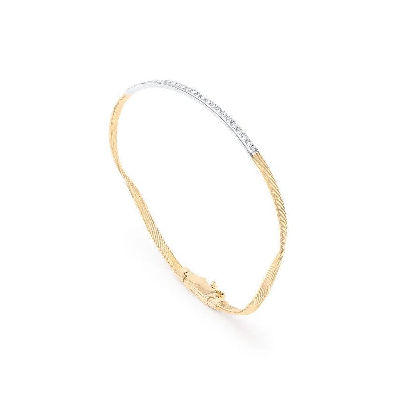 heart-shaped bracelets for women -18kt Yellow Gold Diamond Marrakech Collection Bangle Bracelet