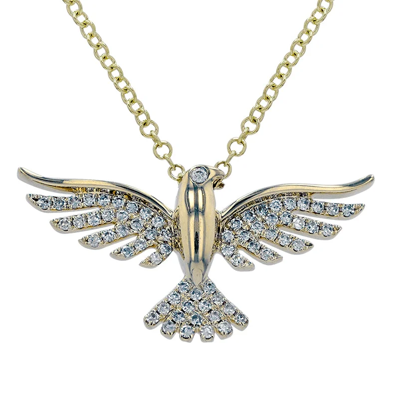 multi-stone necklaces for women -MALIBU DOVE DIAMOND PENDANT NECKLACE