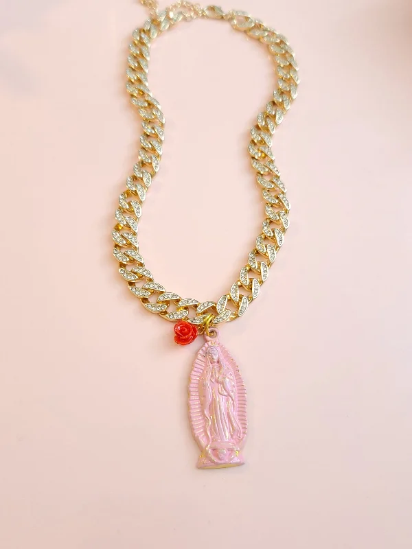 adjustable necklaces for women -Virgen Rosita Cuban Link Necklace