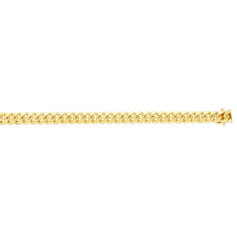 stylish bracelets for women -14kt Gold 9 inches Yellow Finish 8.5mm New Miami Cuban Bracelet with Box Clasp