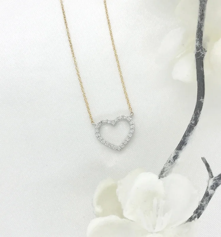 best delicate necklaces for women -10k Gold CZ Heart Necklace