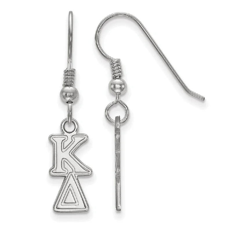 thick silver earrings for women -Sterling Silver Kappa Delta XS Dangle Earrings