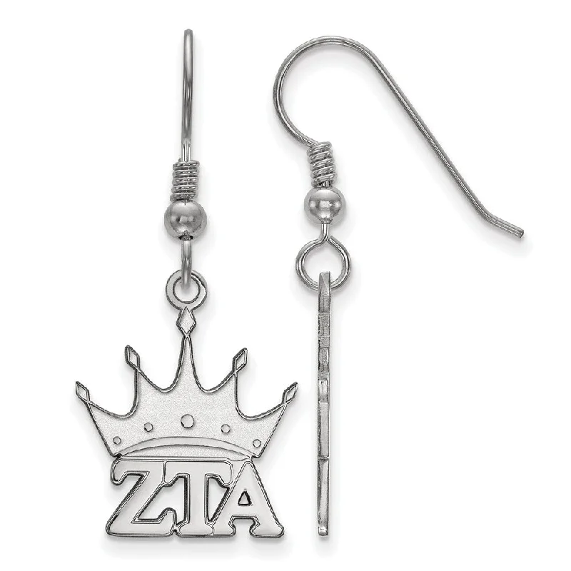 celestial earrings for women -Sterling Silver Zeta Tau Alpha Small Dangle Earrings